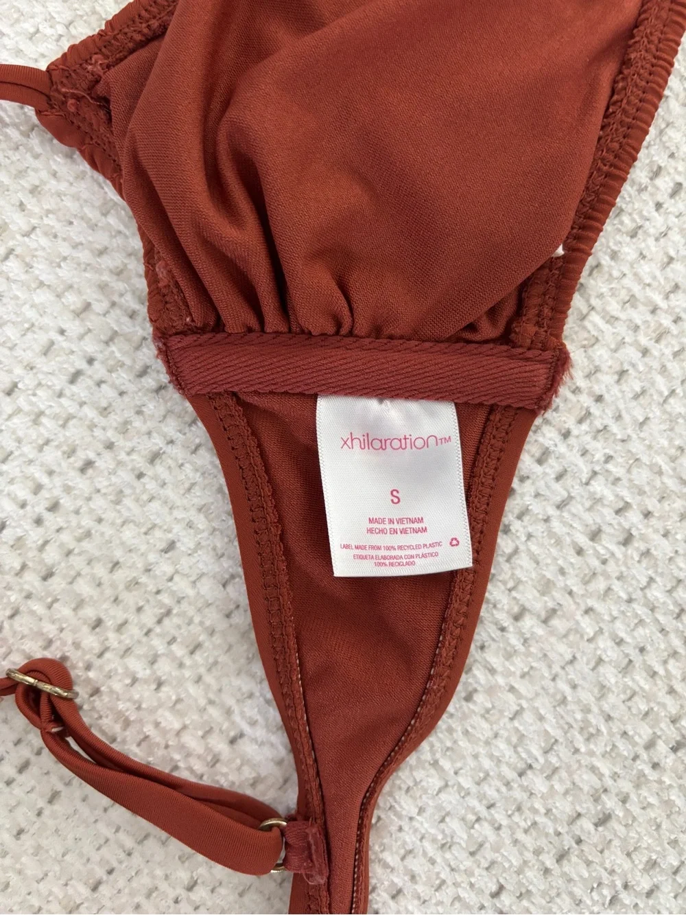 Smocked Rust Bralette Top, Size Small - Picture 6 of 7